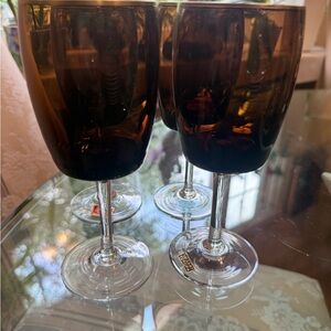Gotham Reizart Crystal Water Glasses with gold rim- Set of 4